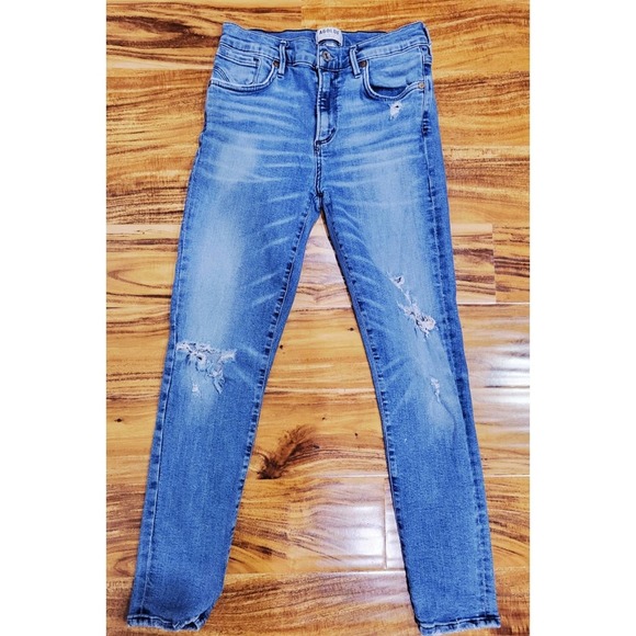 AGOLDE Sophie High Rise Skinny Crop Jeans in Spell Distressed Stretch Size 27 - Picture 2 of 8